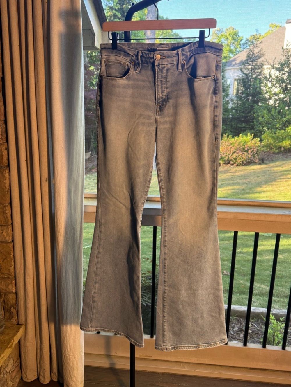 Good American Flared Wide Leg Jeans Indigo Wash 8/29